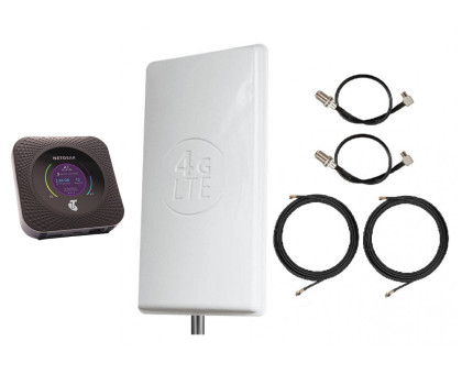  Комплект Антенна Mimo 2*24 дБи + 2 кабеля 10м RG58U с коннекторами + 2 адаптера для модема + Netgear MR1100