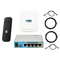HUAWEI E3372h-320  + Mikrotik hAP ac lite + Антенный комплект MIMO 1700-2700 мГц 15 дБи панельная