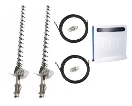  Комплект Антенна 3G/4G Double Force Mimo (2*21 Дб) + 2 кабеля 10м RG58U с коннекторами + 2 адаптера SMA + Huawei B593