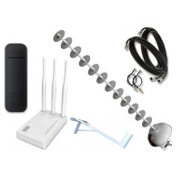 Huawei E3372+Netis MW5230+Антенный комплект Стрела Мимо 20 Дб + Кронштейн (Комплект ВСЕ ВКЛЮЧЕНО для дома, дачи и села)