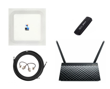  Антенный комплект Huawei E3272s-153+Asus RT-AC51u с антенной Rnet Mimo 17 дб