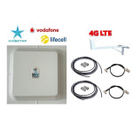 Комплект Антенна Mimo 15 дБи + 2 кабеля 10м RG58U с коннекторами + 2 адаптера для модема