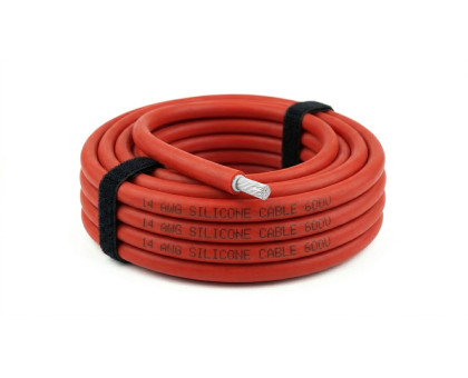 Силиконовый термостойкий кабель 14 AWG красный, 1м