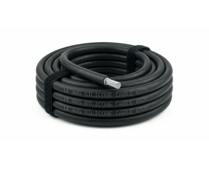Силиконовый термостойкий кабель 14 AWG черный, 1м