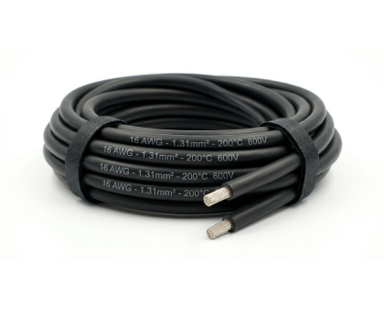 Силіконовий термостійкий кабель 16 AWG чорний, 1м